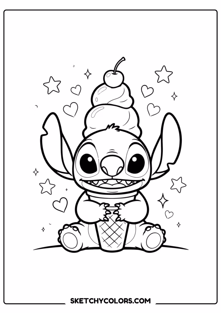 stitch ice cream delight free printable pdf