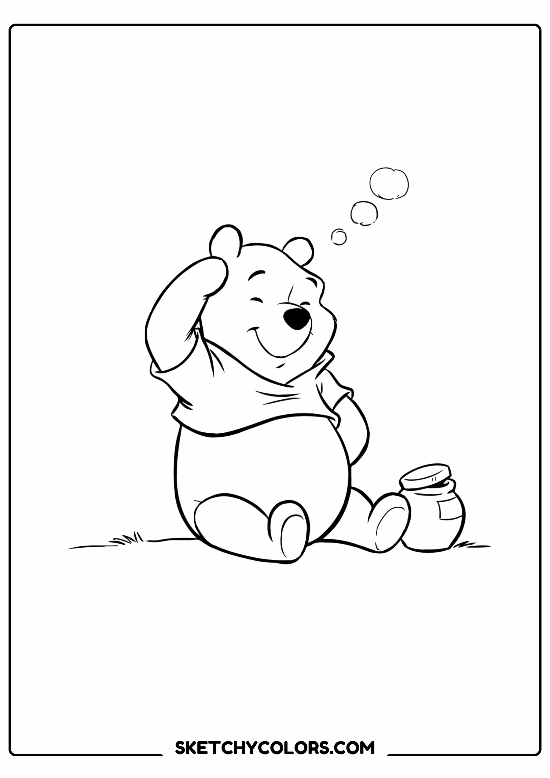winnie the pooh coloring pages - think think think free printable PDF for kids