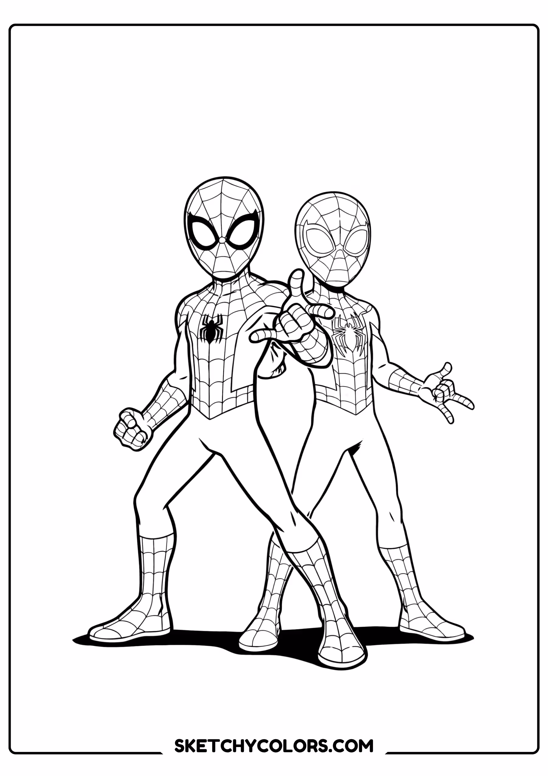 spiderman coloring pages - spider buddies free printable PDF for kids