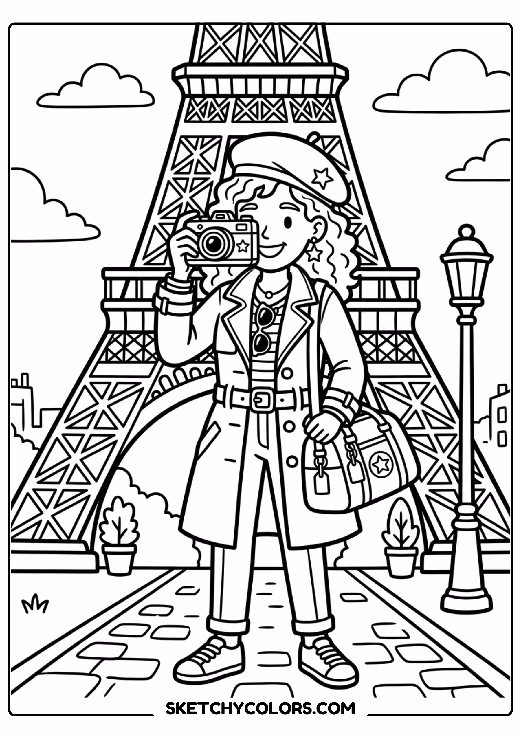 taylor swift coloring pages - paris photo adventure free printable PDF for kids
