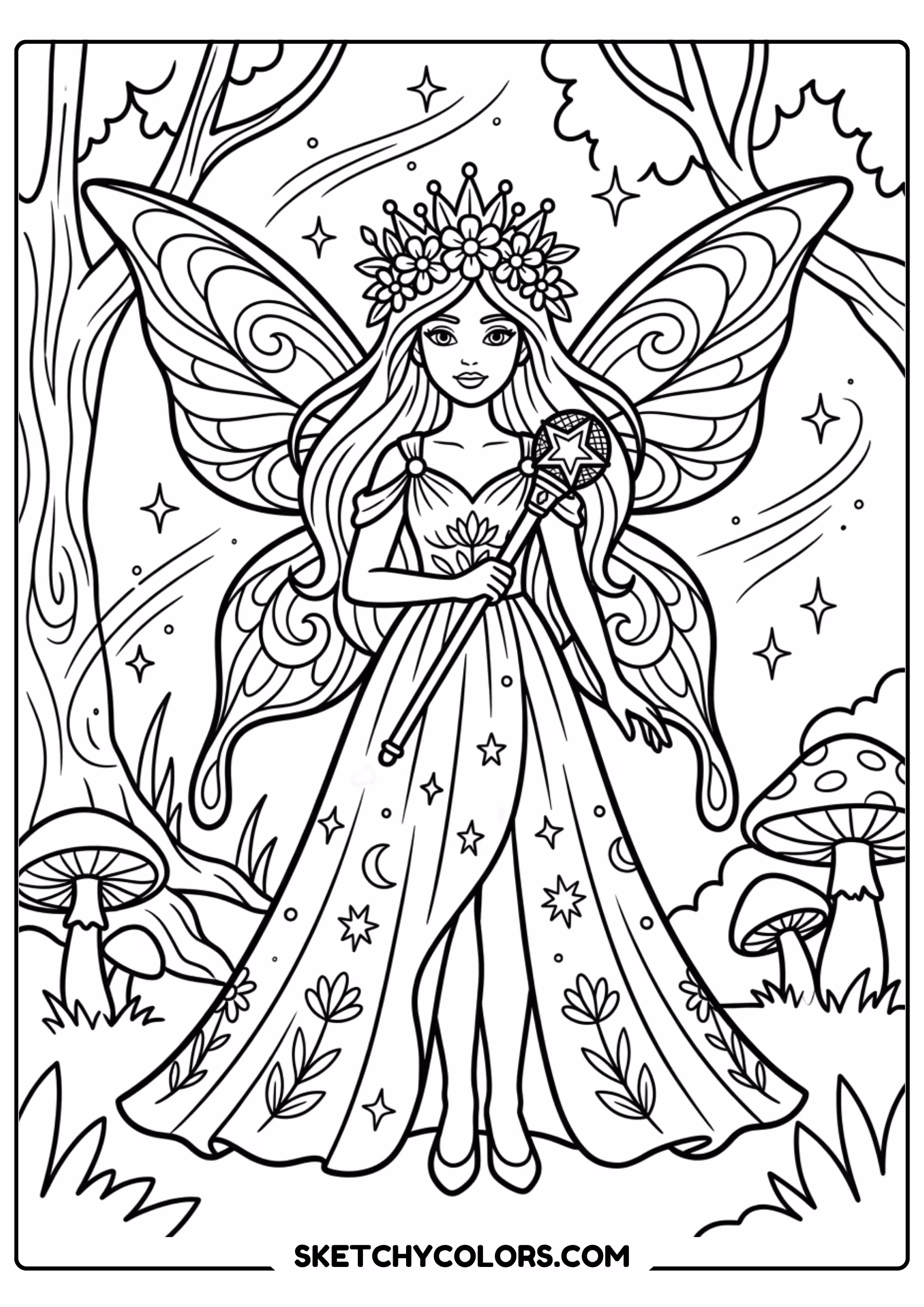 taylor swift coloring pages - fairy wings performance free printable PDF for kids