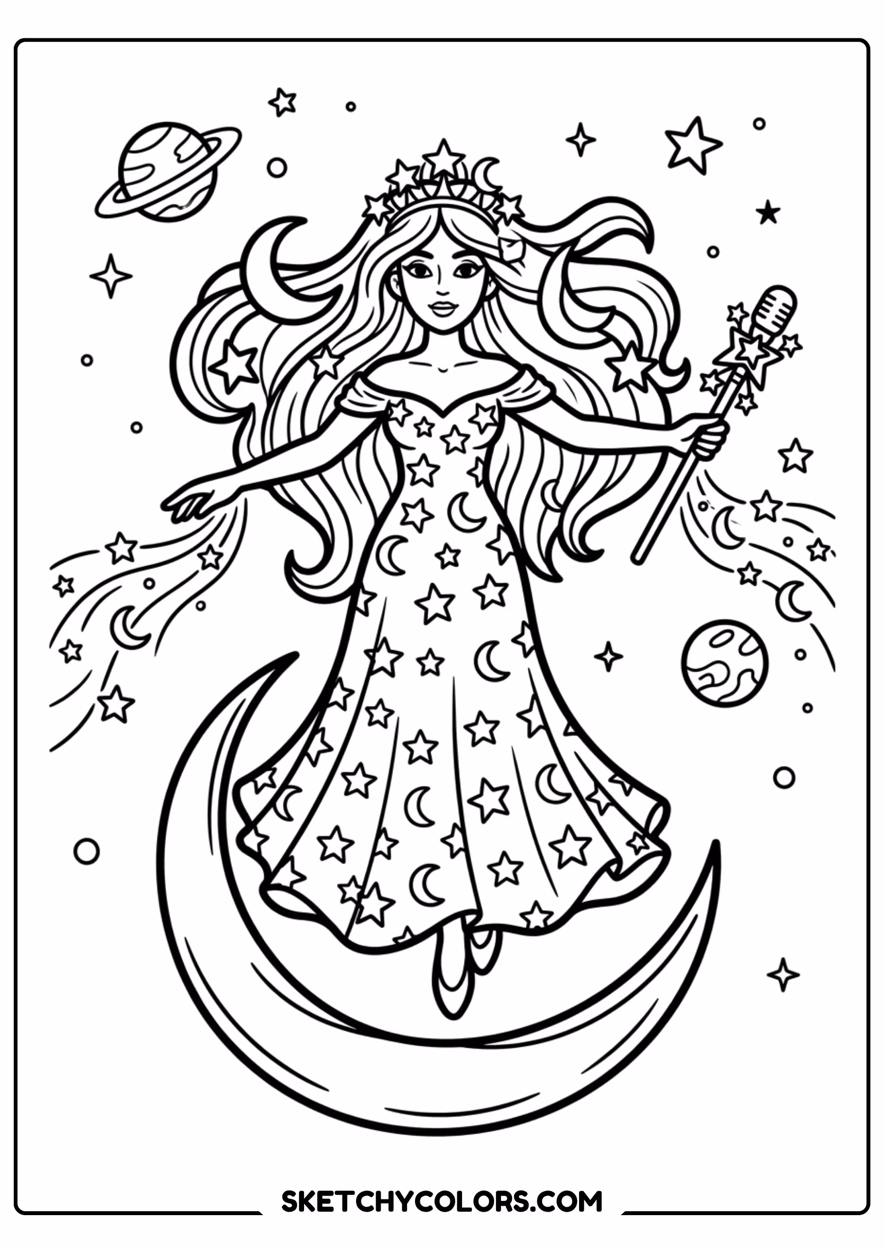 taylor swift coloring pages - midnight sky gown free printable PDF for kids