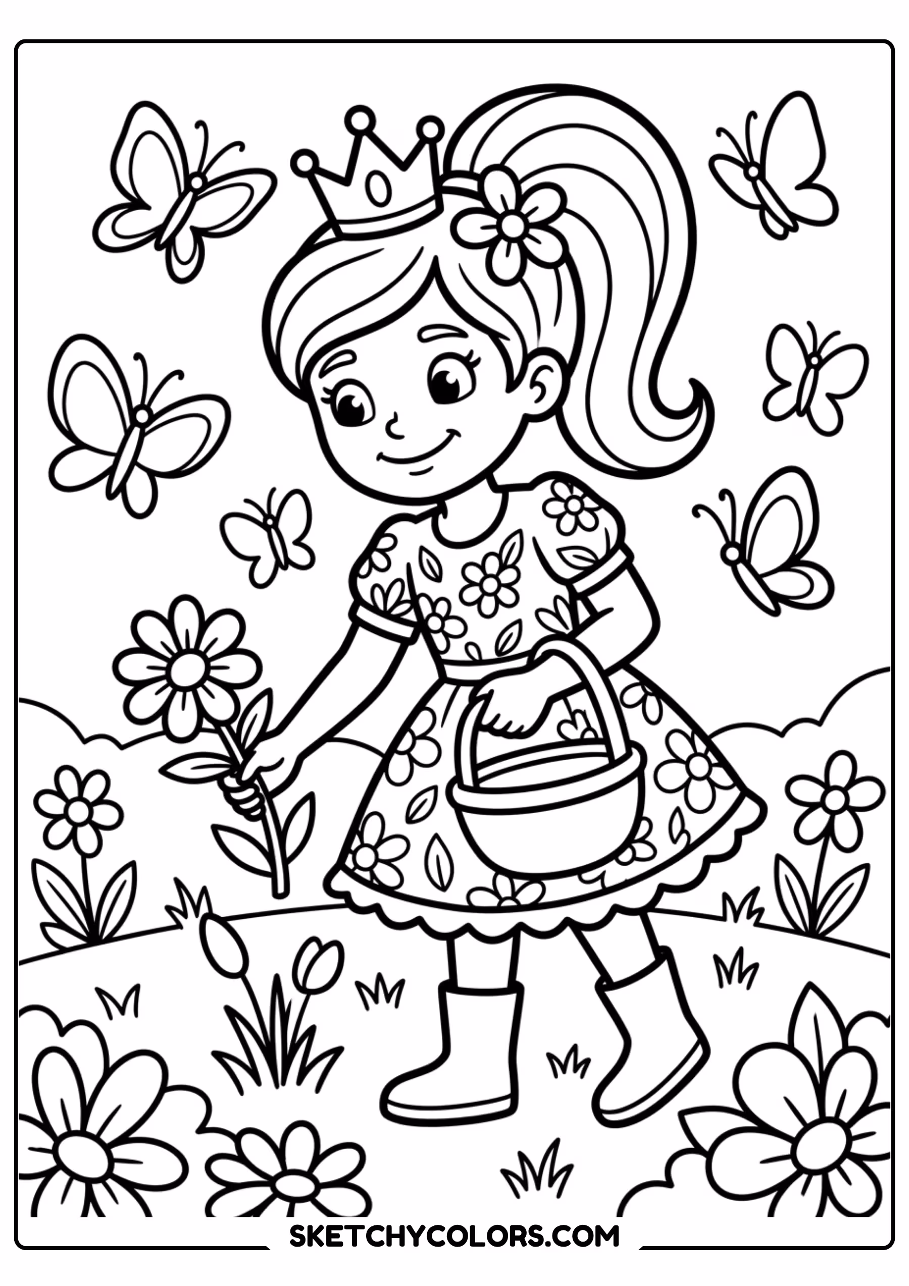 taylor swift coloring pages - butterfly meadow walk free printable PDF for kids