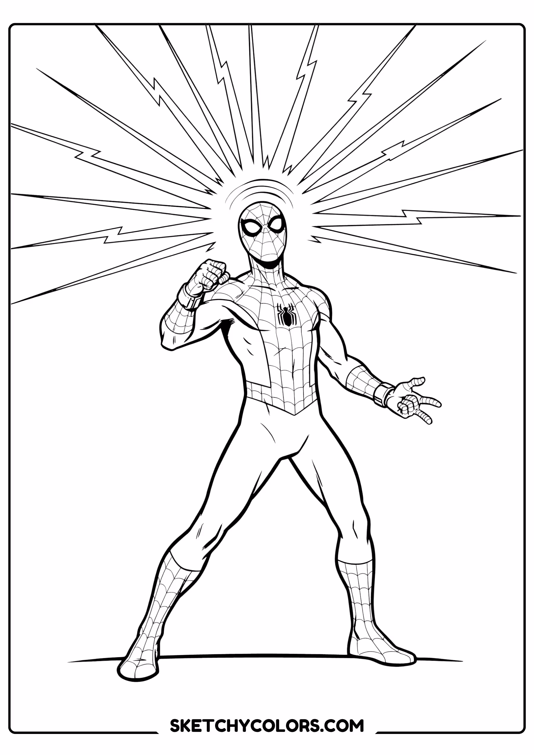 spiderman coloring pages - spider sense glow free printable PDF for kids