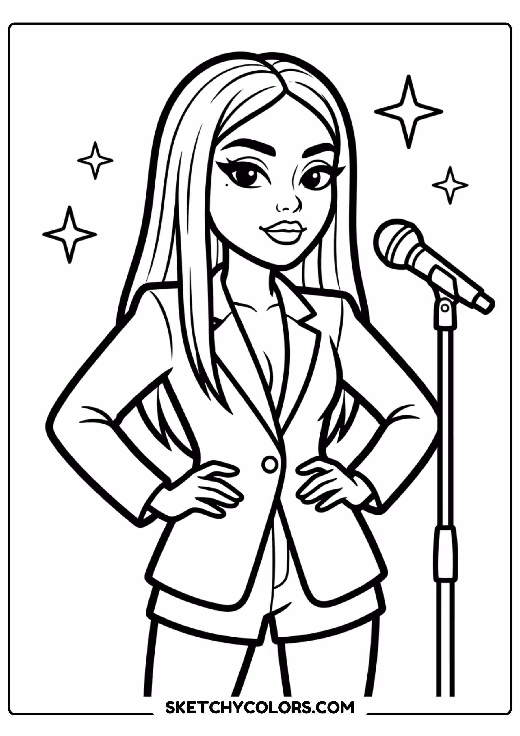 taylor swift coloring pages - boss in a blazer free printable PDF for kids