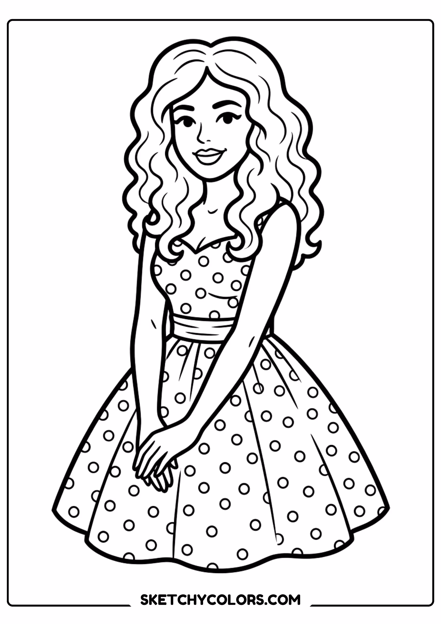 taylor swift coloring pages - polka dot sweetheart free printable PDF for kids
