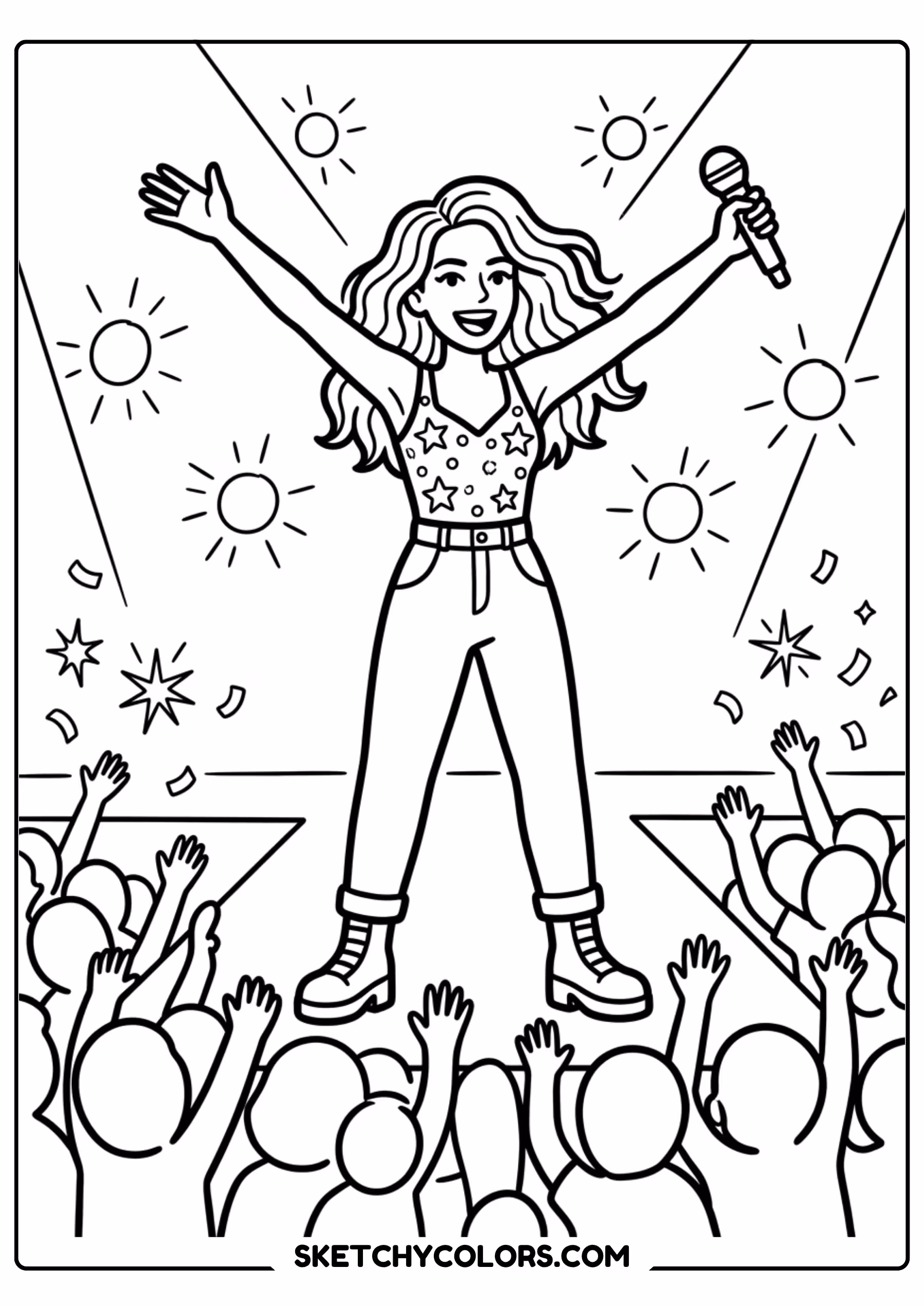 taylor swift coloring pages - golden hour concert free printable PDF for kids
