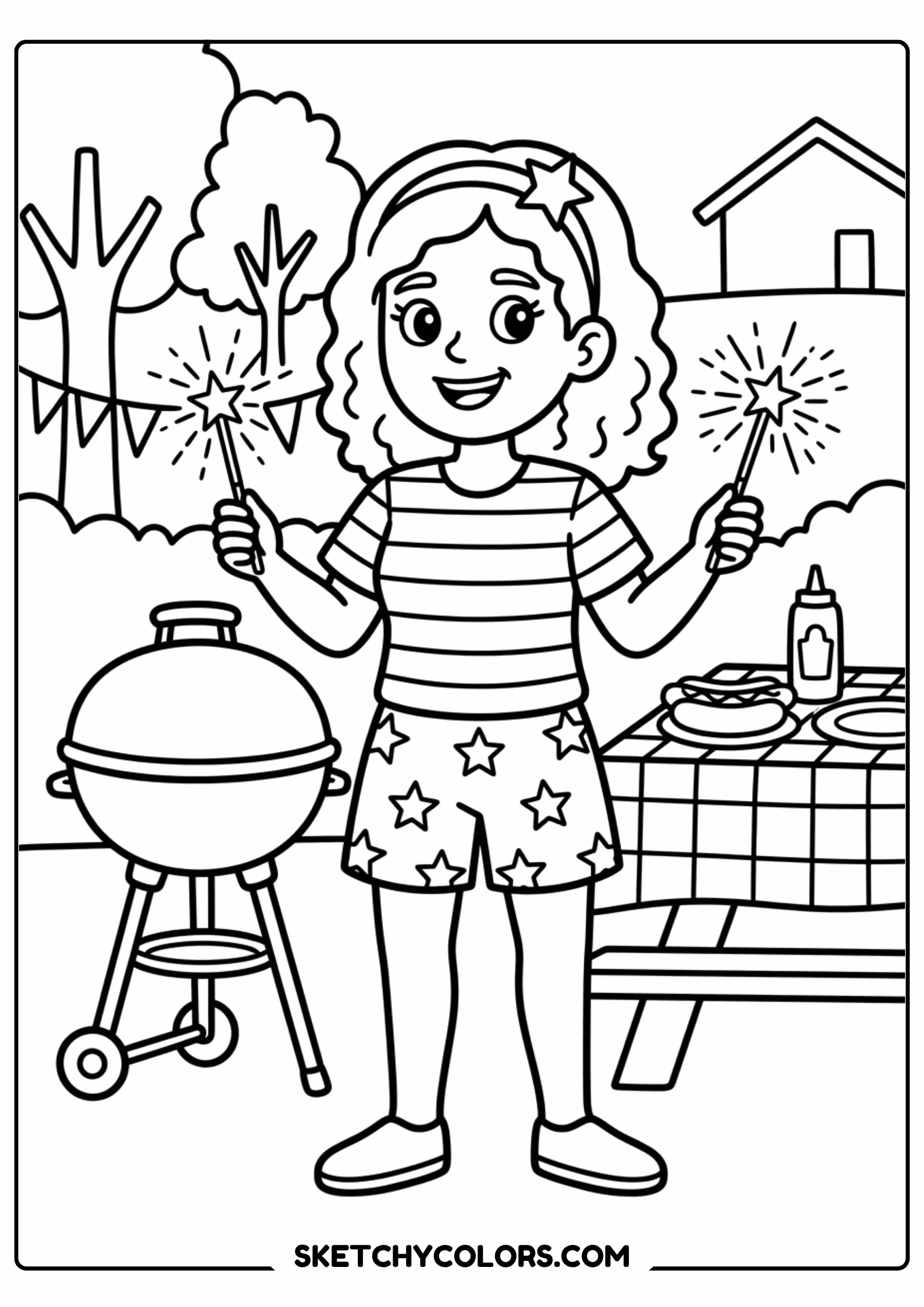 taylor swift coloring pages - backyard bbq sparklers free printable PDF for kids