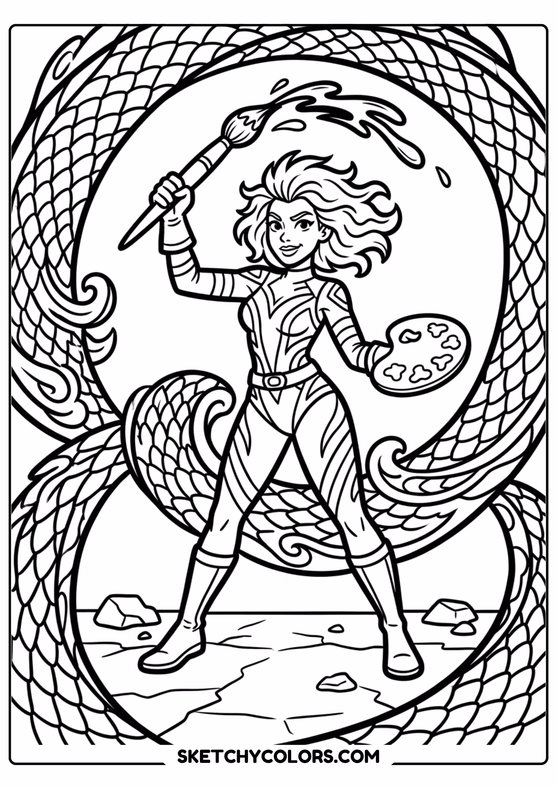 taylor swift coloring pages - snake print artist free printable PDF for kids
