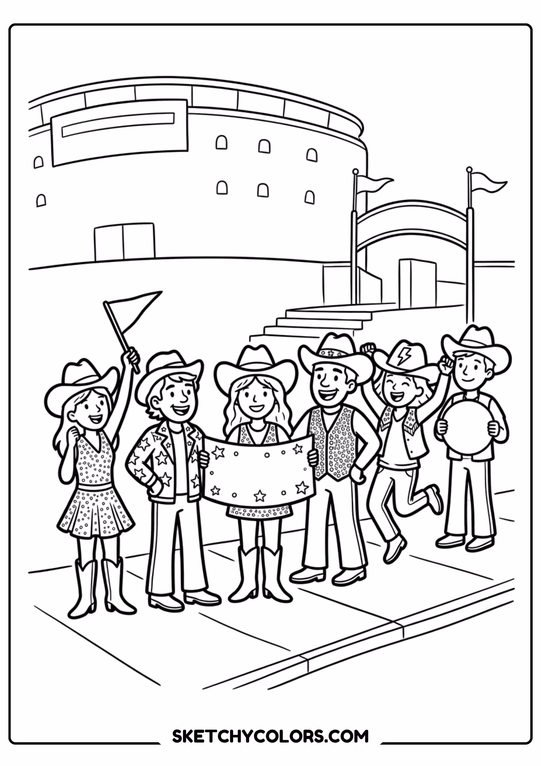 taylor swift coloring pages - cowgirl fan club free printable PDF for kids