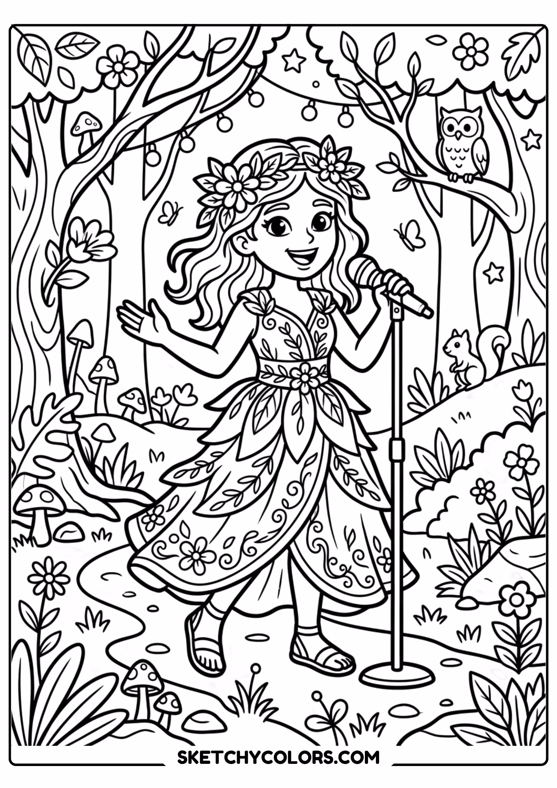 taylor swift coloring pages - enchanted forest song free printable PDF for kids