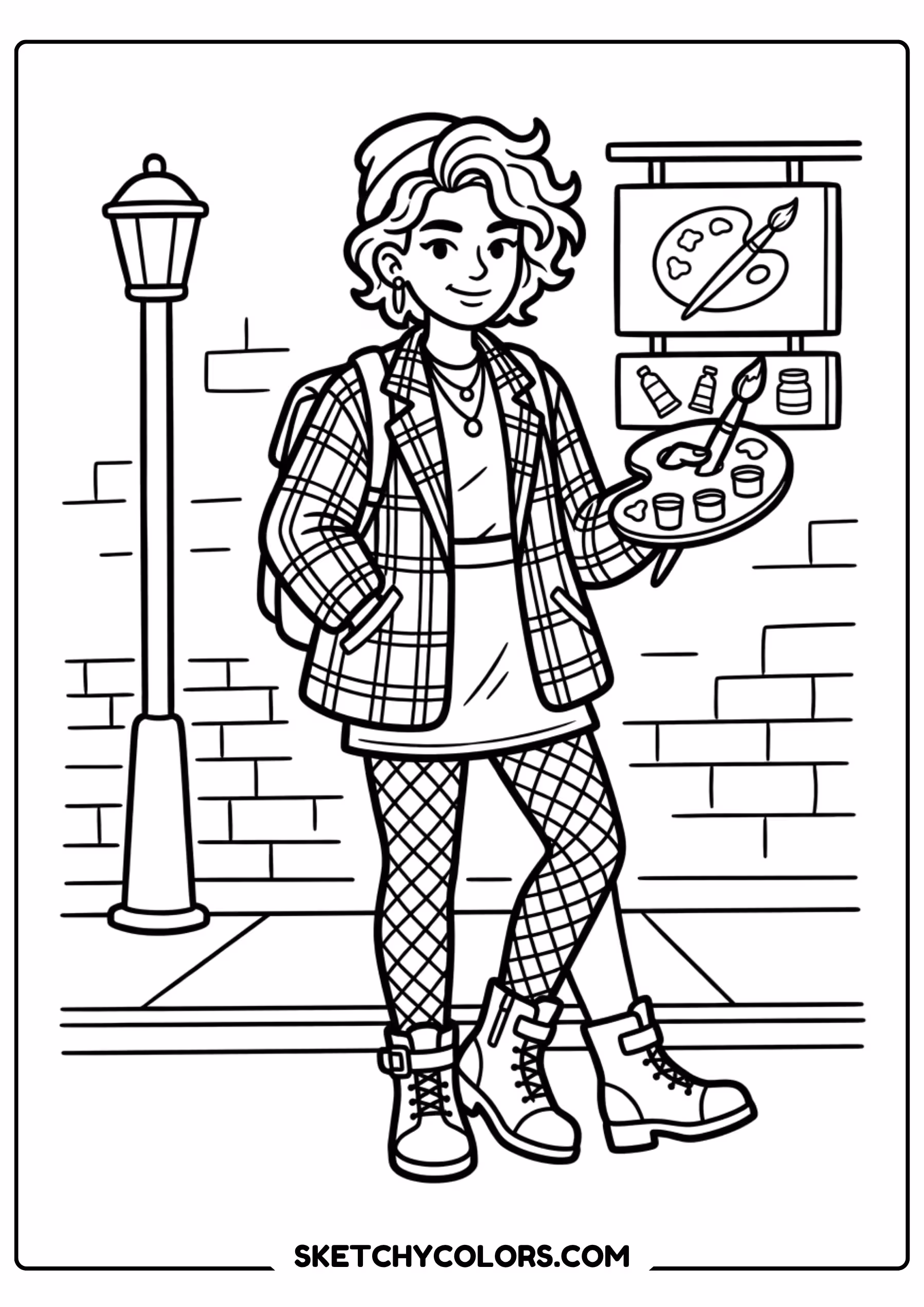 taylor swift coloring pages - street style painter free printable PDF for kids