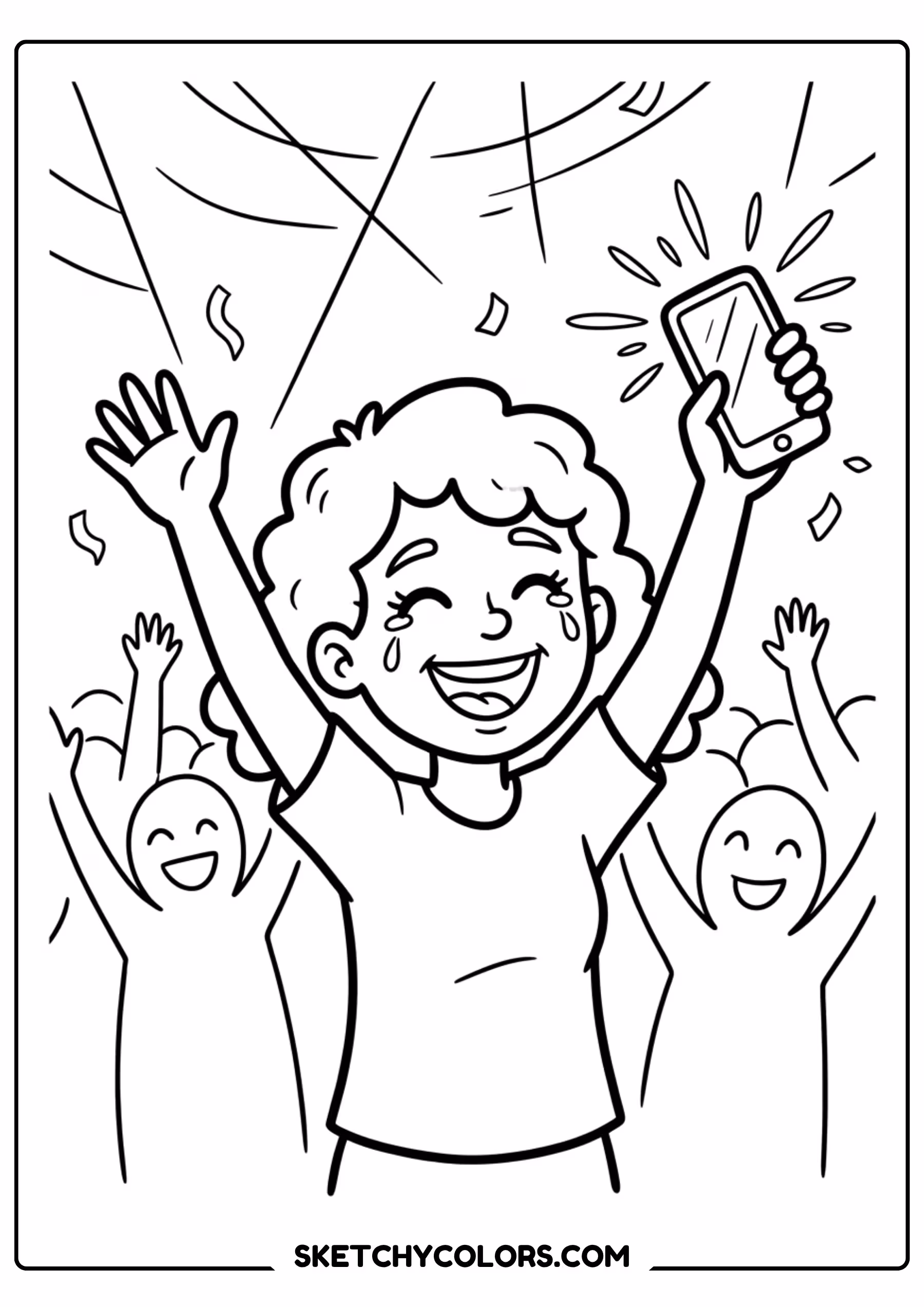 taylor swift coloring pages - happy tears superfan free printable PDF for kids
